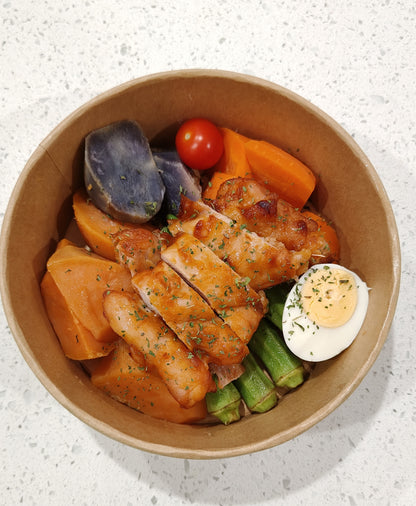 【周四A餐】奥尔良鸡腿排能量碗 (紫米藜麦饭)