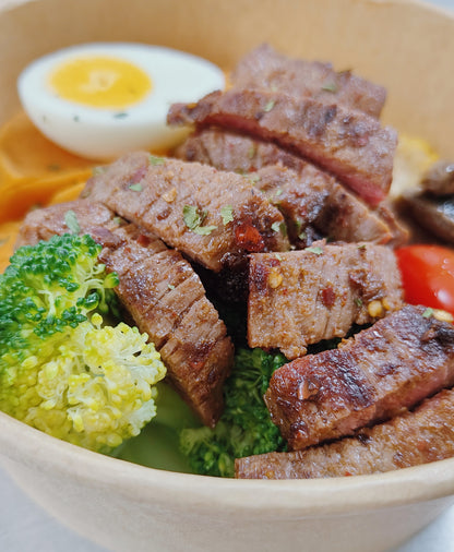 【周二B餐】川香牛排能量碗 (微辣) (紫米藜麦饭)