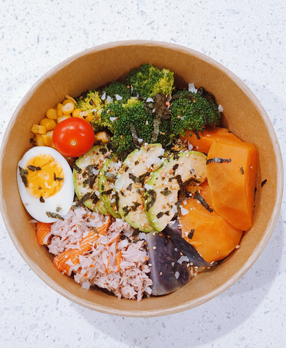 【周二A餐】吞拿鱼蟹柳滑蛋能量碗 (紫米藜麦饭)