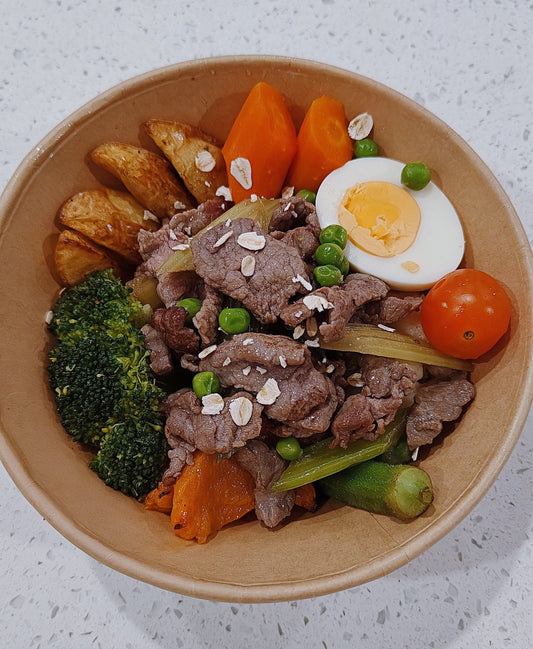 【周五B餐】西芹牛肉能量碗 (粗粮底)