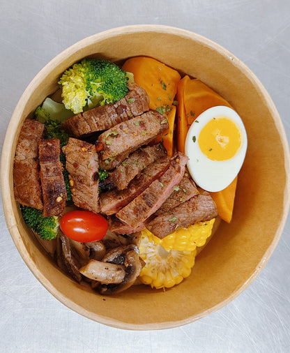 【周二B餐】川香牛排能量碗 (微辣) (紫米藜麦饭)