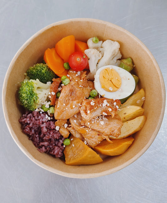 【周三A餐】香煎奥尔良鸡胸肉能量碗 (紫米藜麦饭)